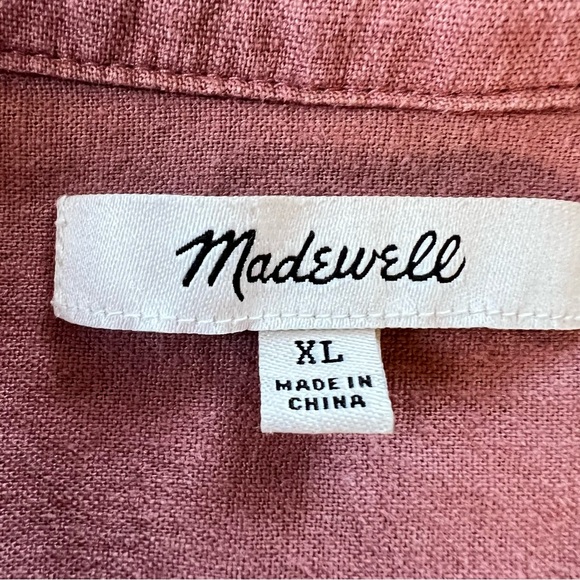 Madewell Linen Blend Camp Shirt in Vintage Quartz Size XL - Picture 8 of 12